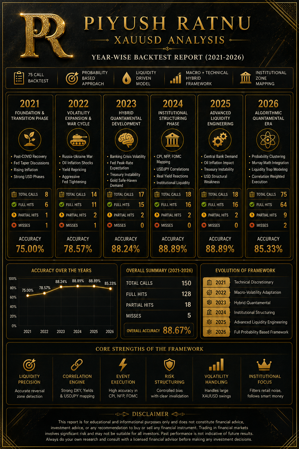 Piyush Ratnu XAUUSD Quant Gold Strategy Track Record Performance Accuracy Review