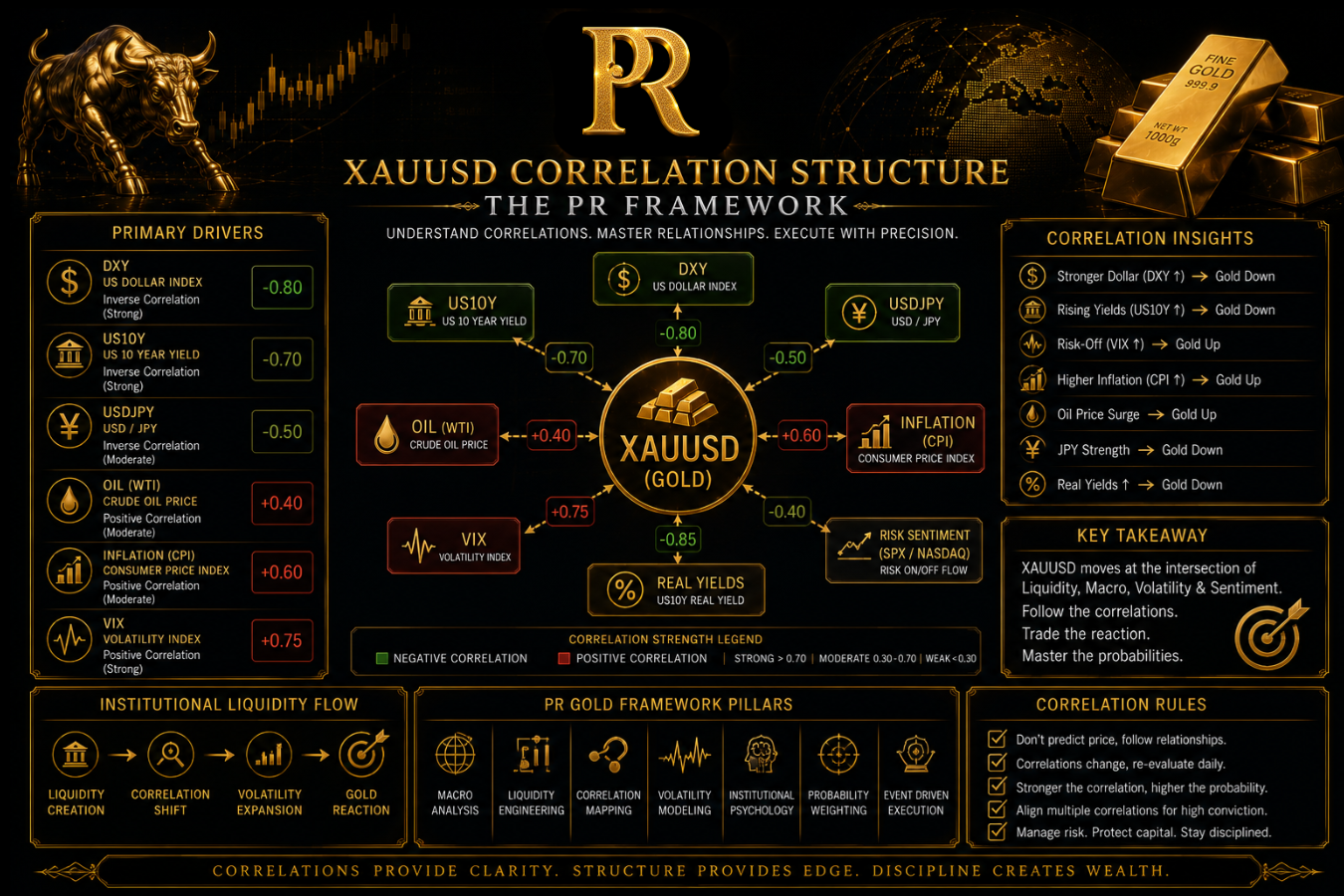 XAUUSD COrrelations Structure